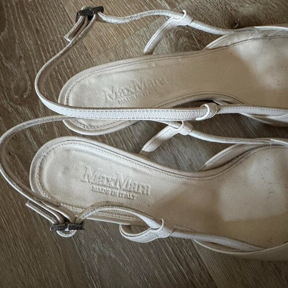 Max Mara beige and black leather kitten heels size 36 or US 6 - Picture 6 of 6